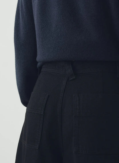Denim Pleat Front Trousers