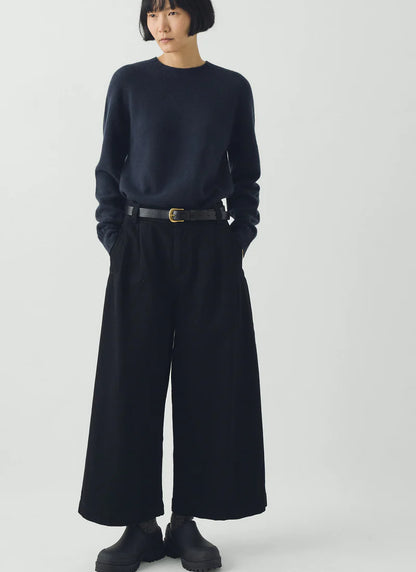 Denim Pleat Front Trousers