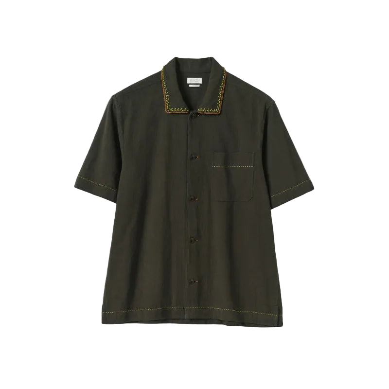 Kantha Knot Embroidered Cotton Shirt
