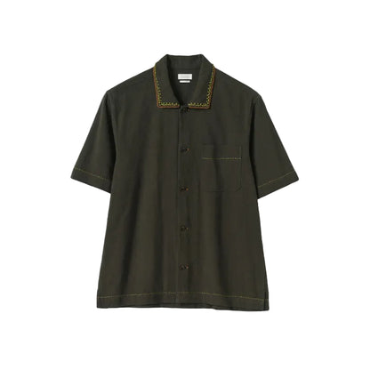 Kantha Knot Embroidered Cotton Shirt