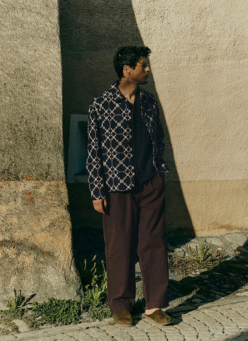 Lattice Double Cloth Cotton Wool Jacket
