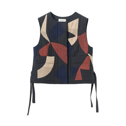 Migration Patchwork Side Tie Waistcoat