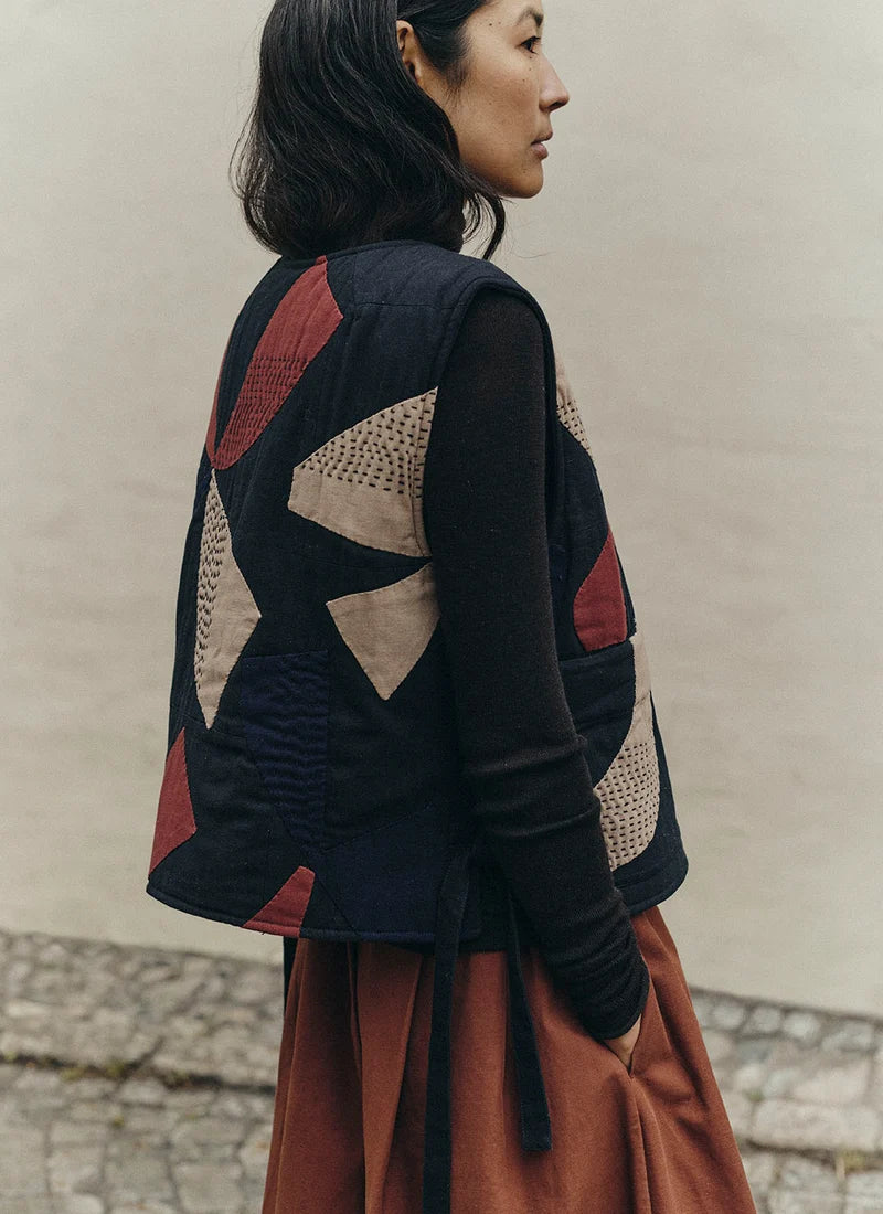 Migration Patchwork Side Tie Waistcoat