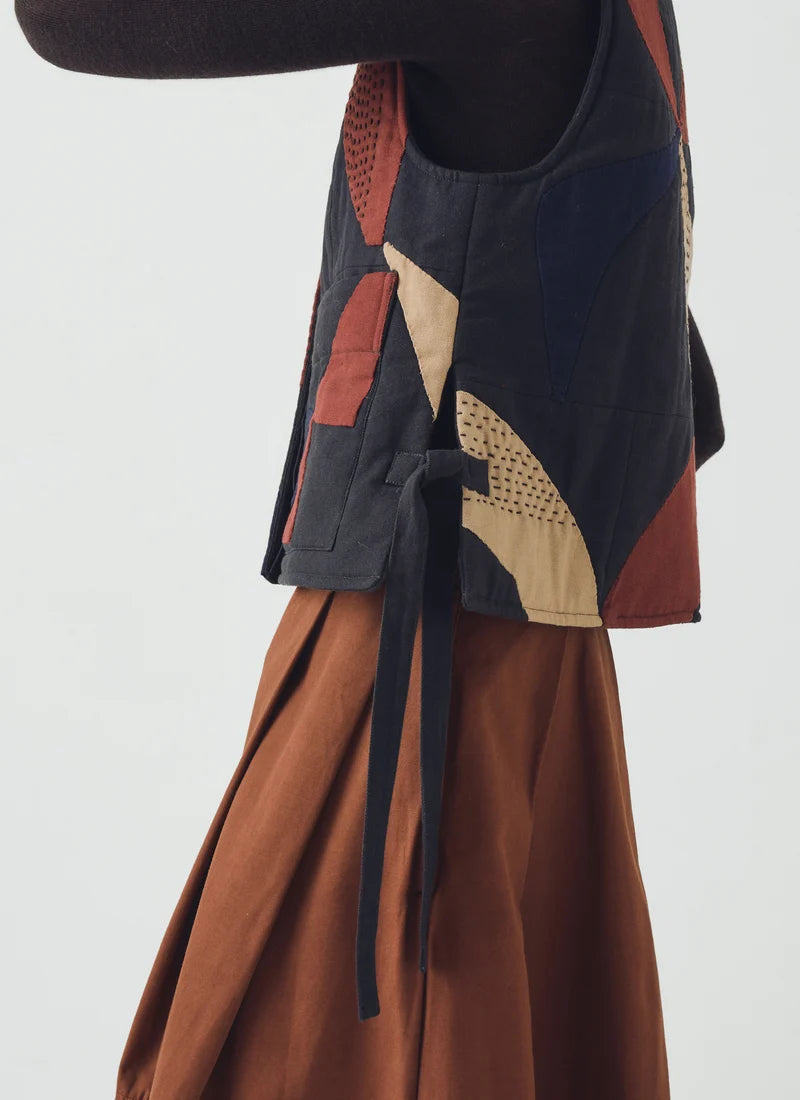 Migration Patchwork Side Tie Waistcoat