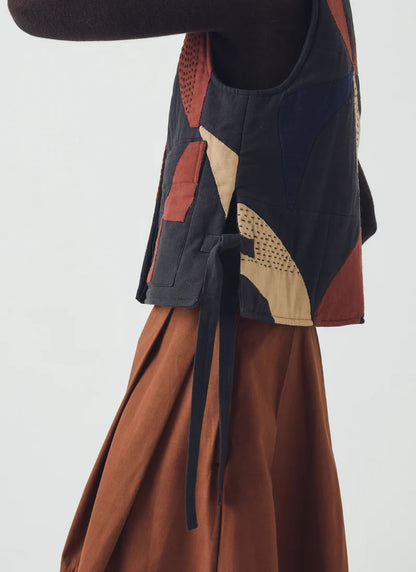 Migration Patchwork Side Tie Waistcoat