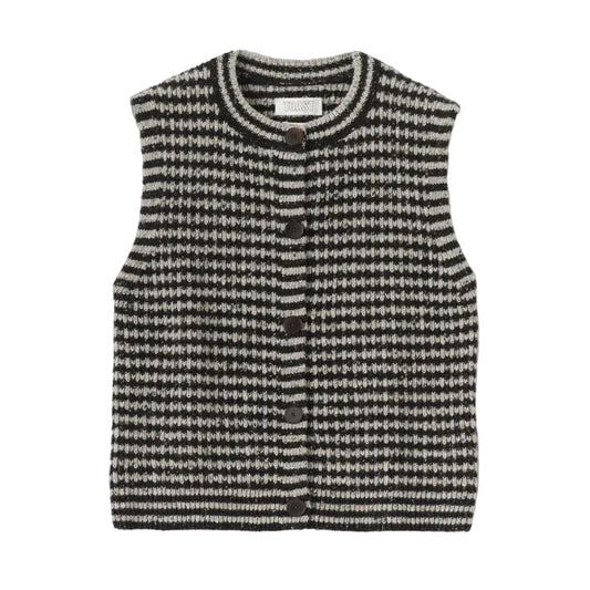 Striped Donegal Wool Buttoned Tank