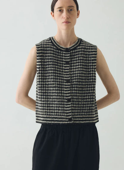 Striped Donegal Wool Buttoned Tank