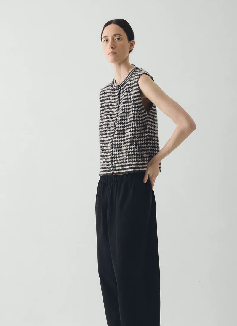 Striped Donegal Wool Buttoned Tank