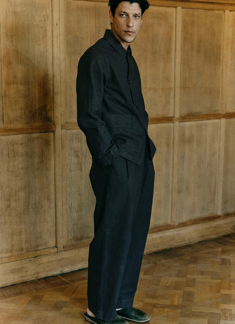 Unstructured Overdyed Micro Houndstooth Jacket