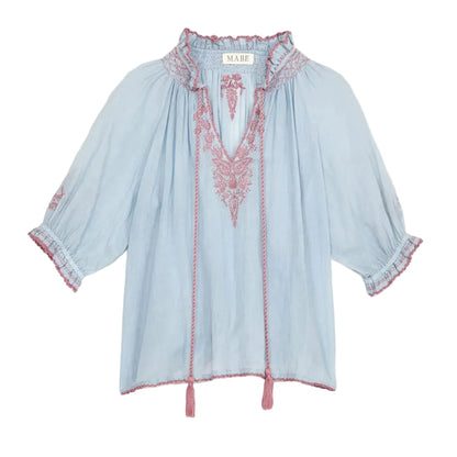 Talia Emb S/S Top