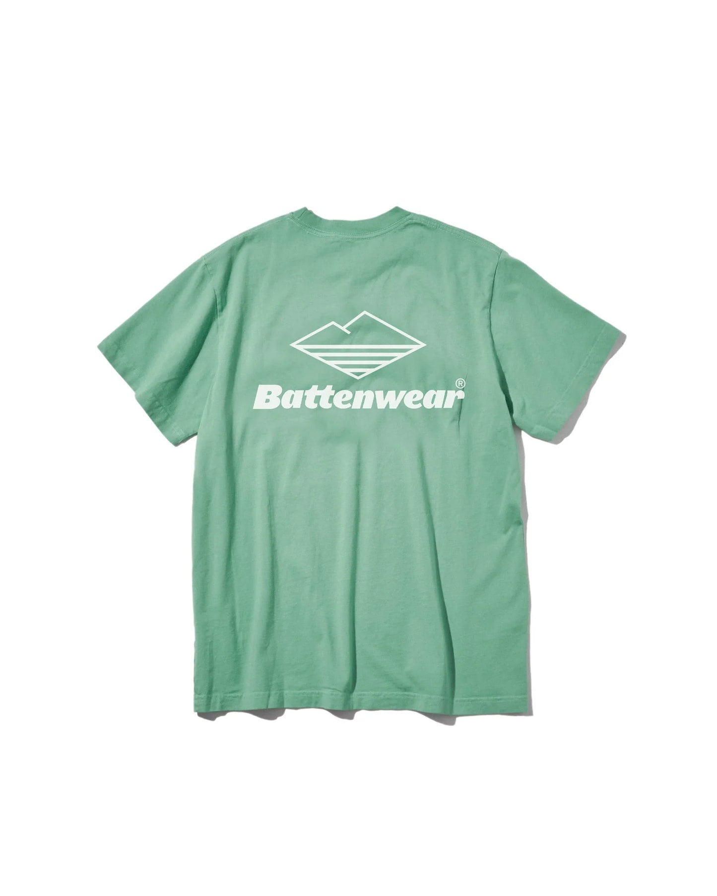 Team S/S Pocket Tee-Mist Green x White