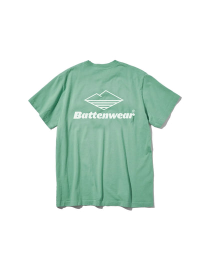 Team S/S Pocket Tee-Mist Green x White