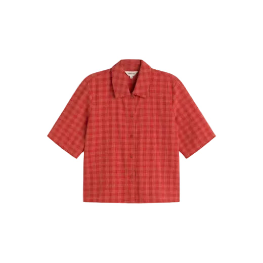 Red Checks Seersucker Ane Blouse