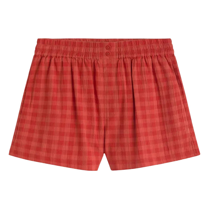 Red Checks Seersucker Geraldine Shorts