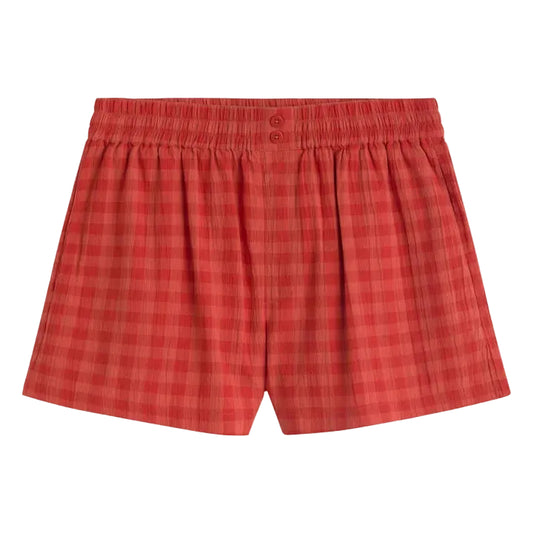 Red Checks Seersucker Geraldine Shorts
