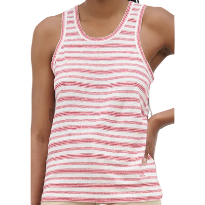 Top Ample Sans Manches Raye