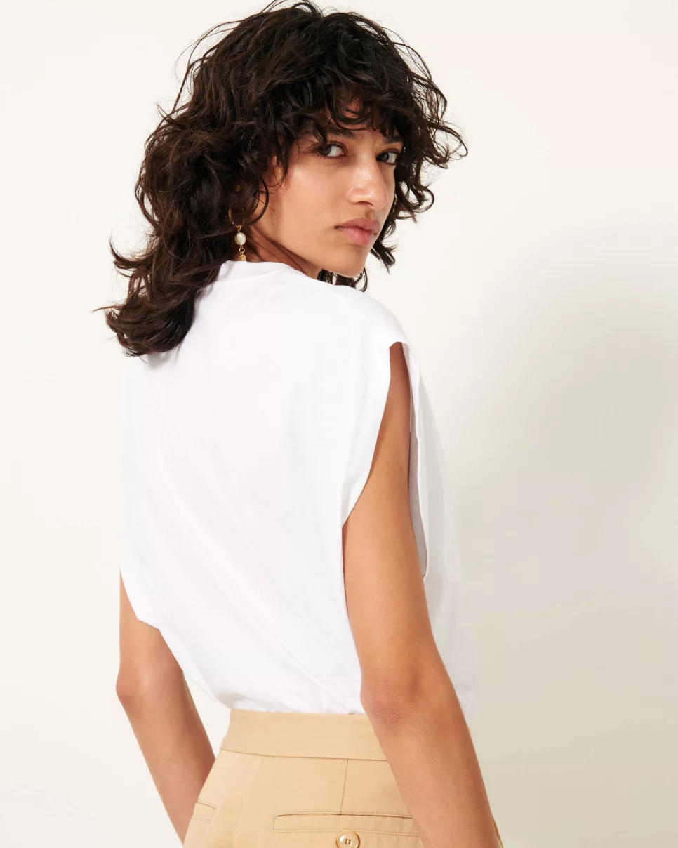 Knotted Collar Twist Shout Sleeveless T-Shirt