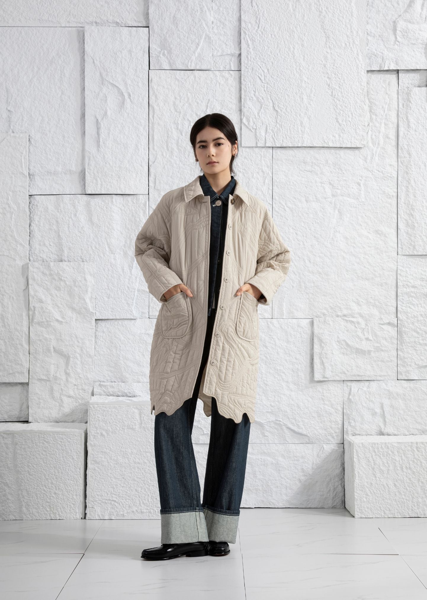 Cuffed Wide Leg Jeans