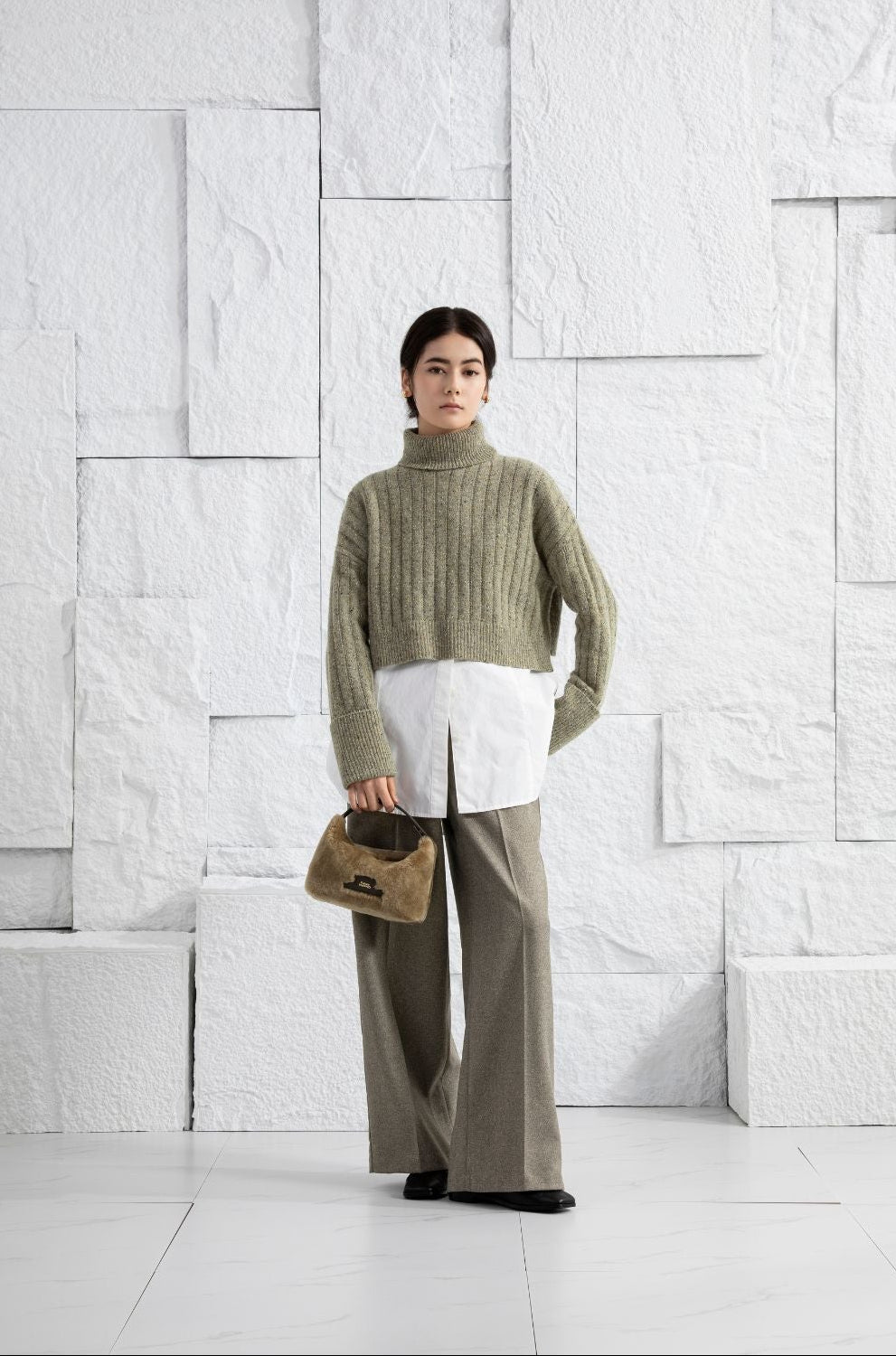 Cuffed Turtleneck Sweater