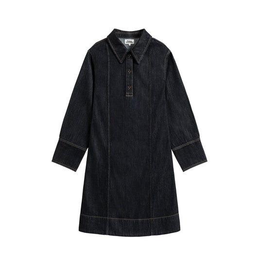 Collar Denim Dress