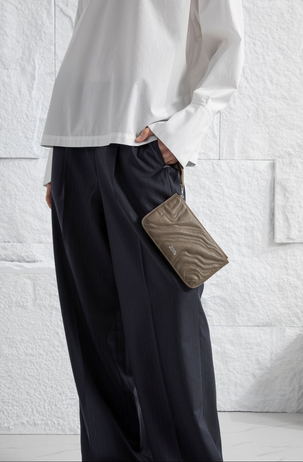 Wool Pinstriped Trousers