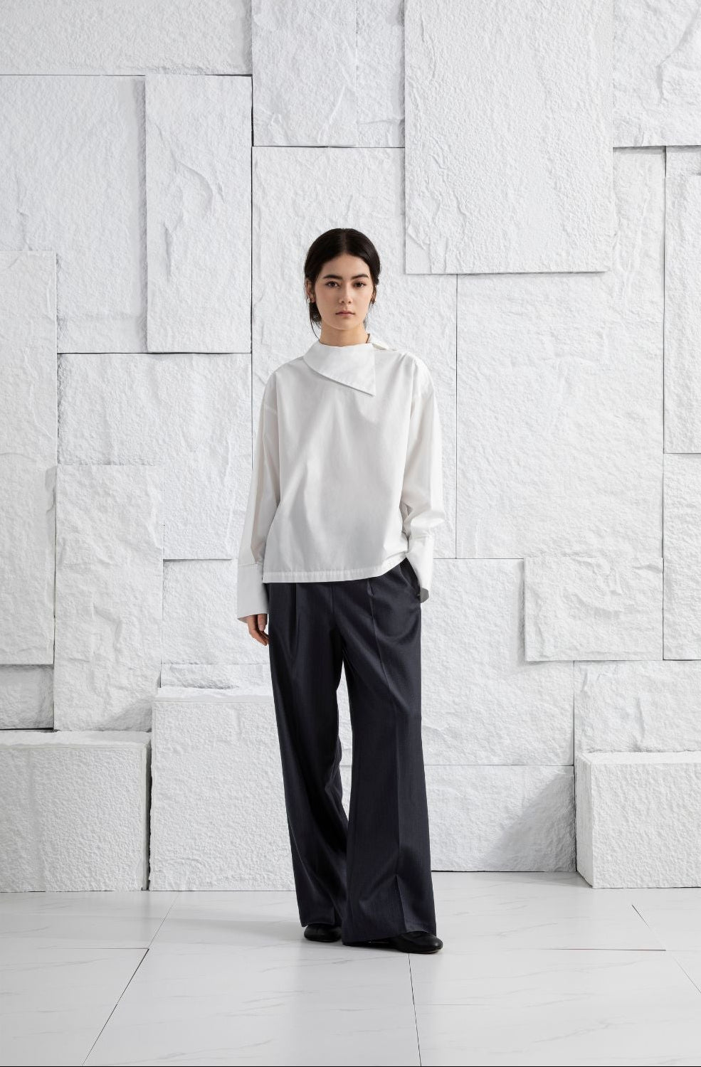 Wool Pinstriped Trousers