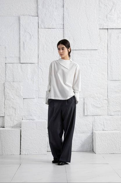 Wool Pinstriped Trousers