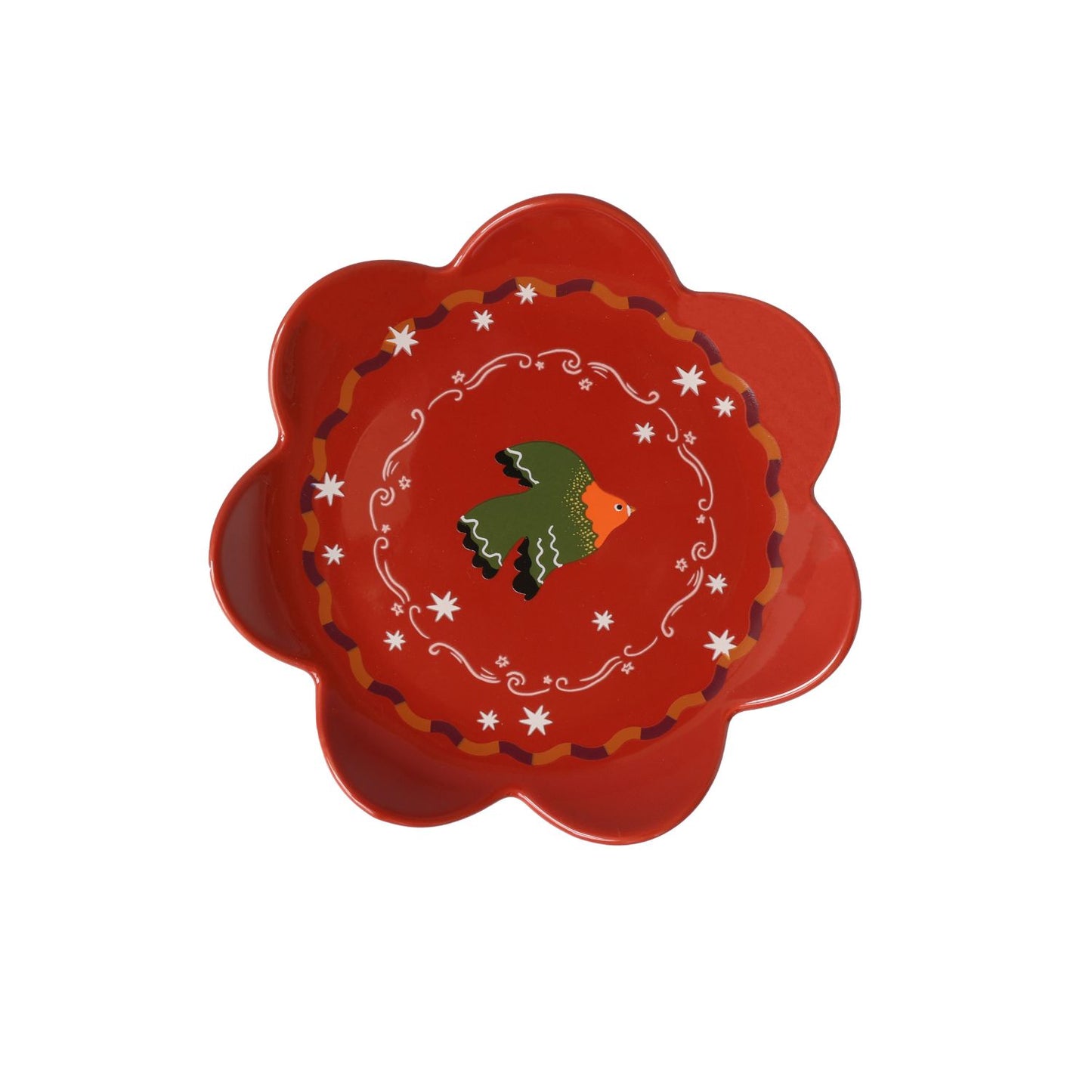 Small Plate Bird Red