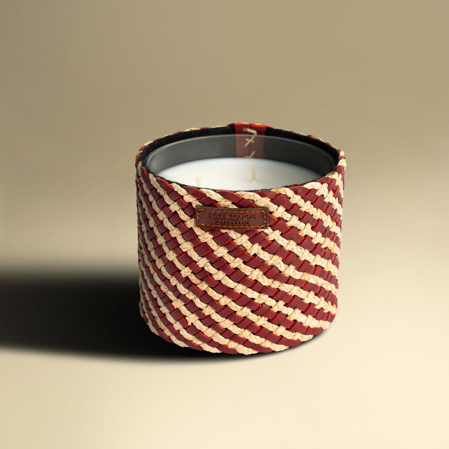 Bougie Raphia Cuir Assia M / Rose Oud