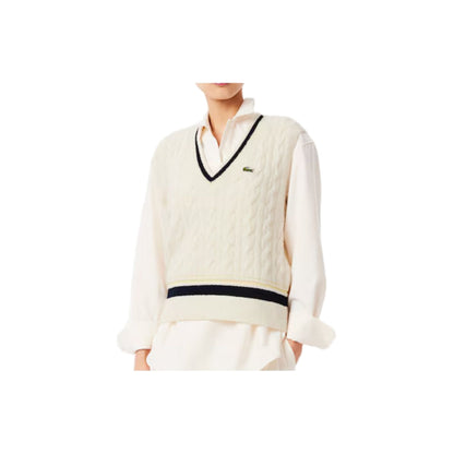 Women's Cable Knit Wool Sweater Vest