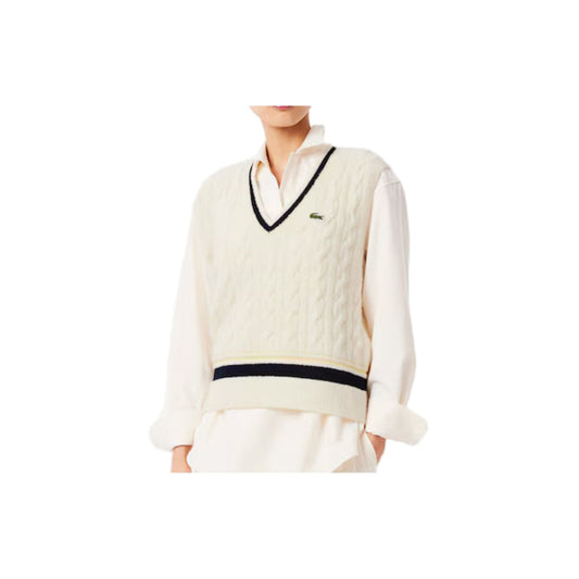Women's Cable Knit Wool Sweater Vest