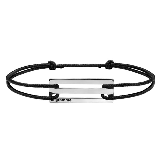 2,5g sterling silver black cord bracelet bracelet