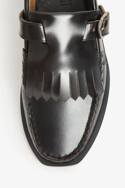 Vega T-Bar Leather Black