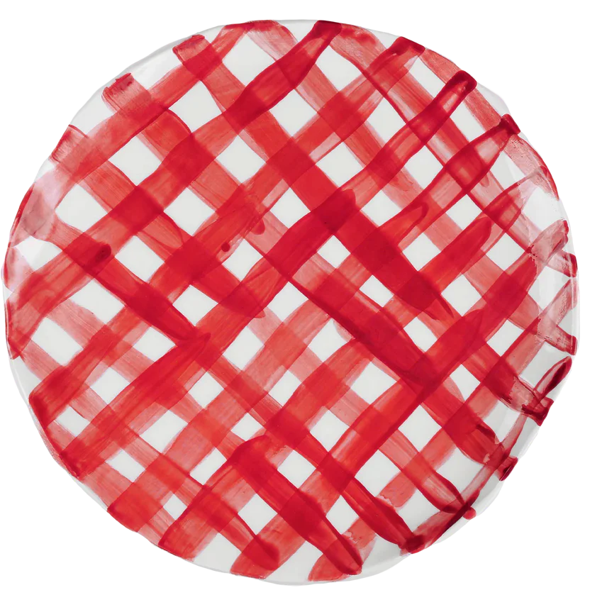 Vichy Red Dessert Plate 24cm