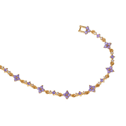 Violet Blossom Tennis Bracelet