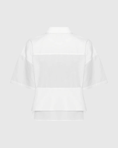Short Cotton Panel Shirt