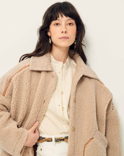 Icy Rocky Manteau Ample Bi-Matiere