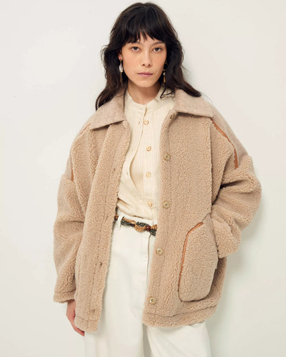 Icy Rocky Manteau Ample Bi-Matiere