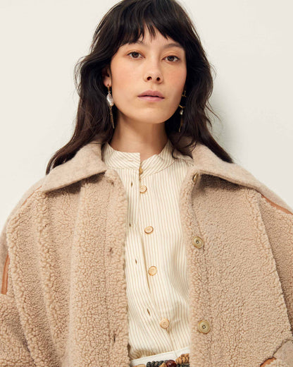 Icy Rocky Manteau Ample Bi-Matiere