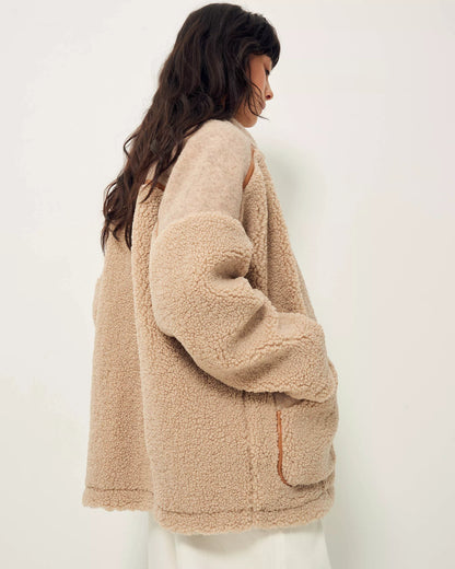 Icy Rocky Manteau Ample Bi-Matiere