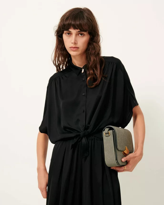 Night Alfassa Tied Short Sleeve Blouse