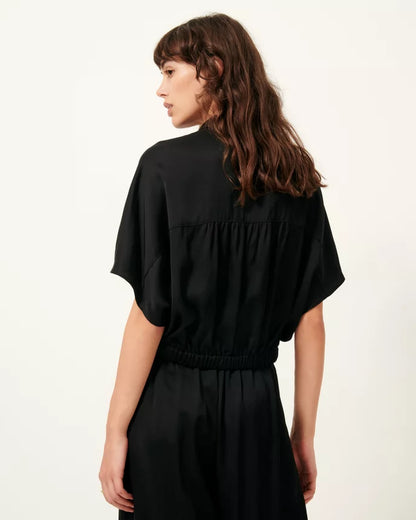 Night Alfassa Tied Short Sleeve Blouse