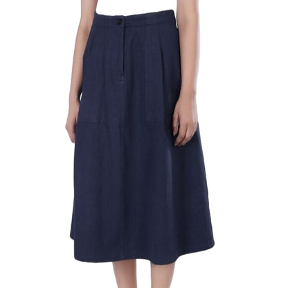 Workwear Pleated Mid Calf Skirt