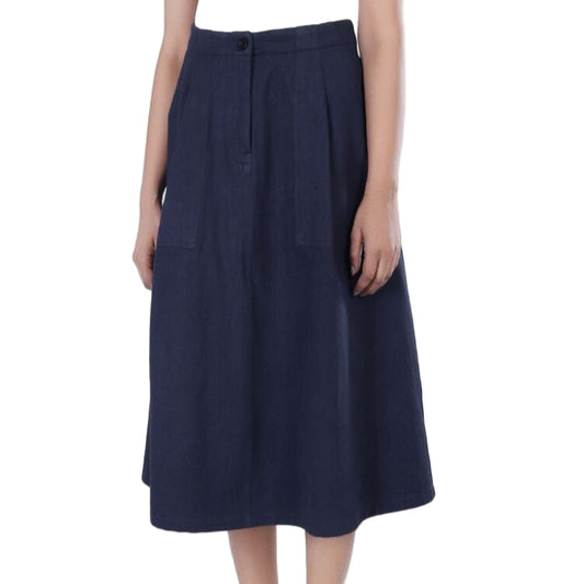 Workwear Pleated Mid Calf Skirt