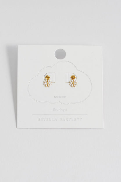 White Enamel Double Flower Studs