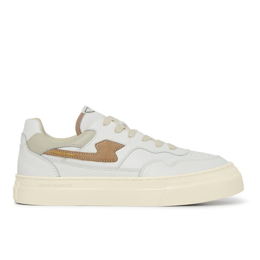 White Eth Pearl S Strike Leather Sneakers (unisex)