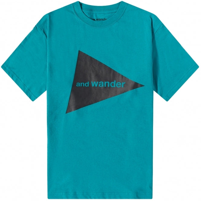 And Wander Big Logo T-Shirt Blue