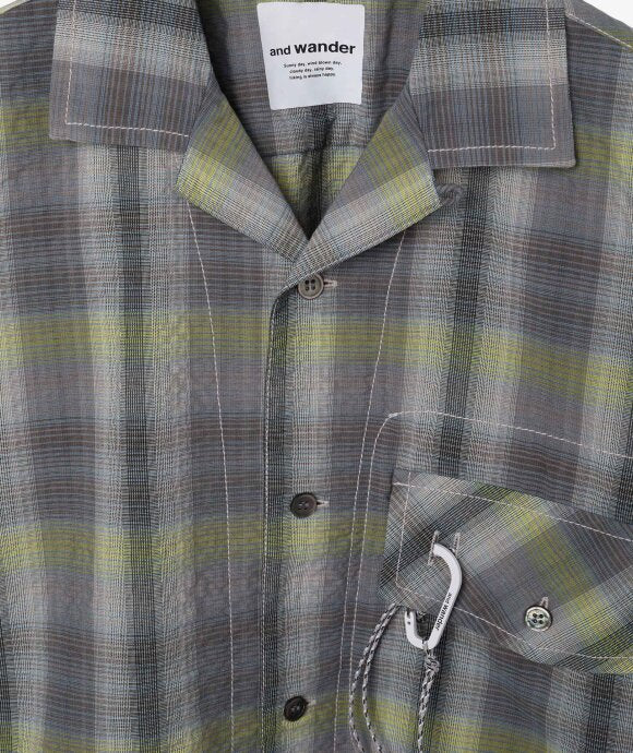 Dry Check Open SS Shirt- Gray