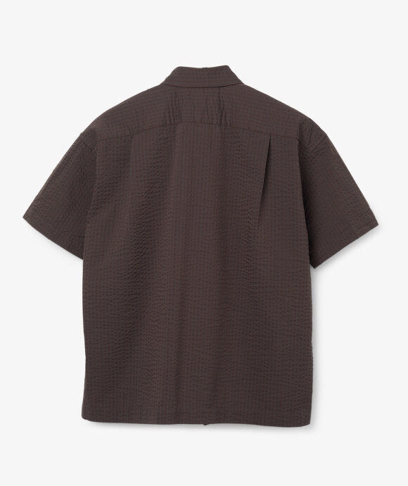 Dry Soft Seersucker SS Shirt- Khaki