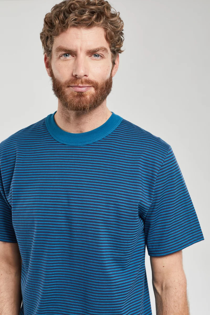 Bio Gots T Shirt Striped Heritage Bleu Glacial/Marine Deep